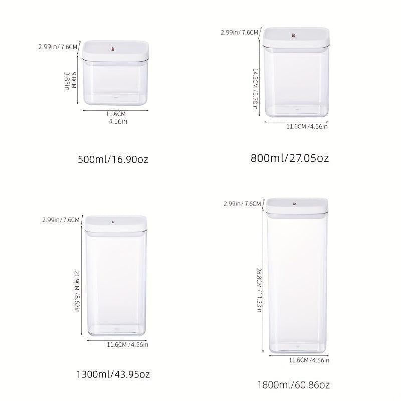 Rectangular Plastic Storage Jar for Nut Spice Cereals