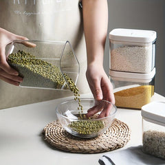 Rectangular Plastic Storage Jar for Nut Spice Cereals