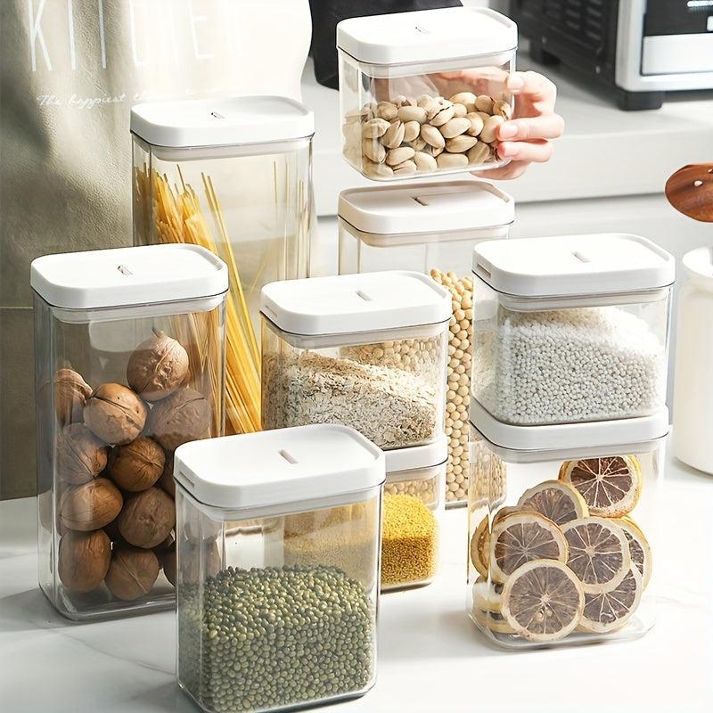 Rectangular Plastic Storage Jar for Nut Spice Cereals