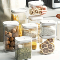 Rectangular Plastic Storage Jar for Nut Spice Cereals