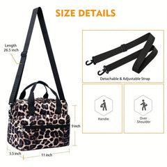 Leopard Insulated Lunch Bag Reusable Thickened Lunch Box