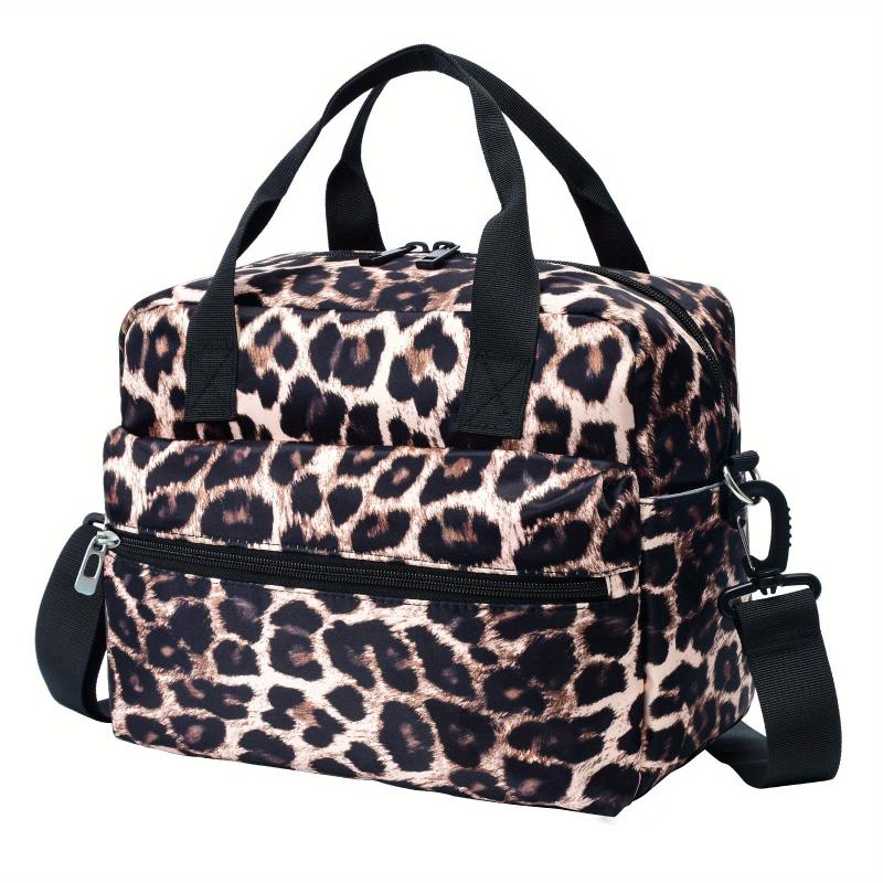 Leopard Insulated Lunch Bag Reusable Thickened Lunch Box