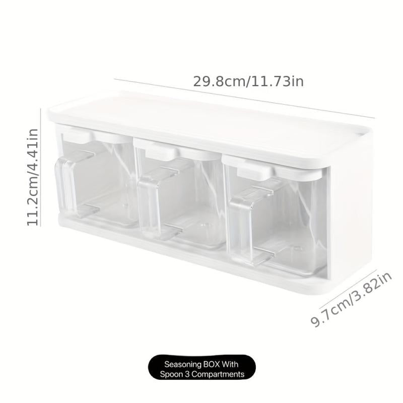 Grid Seasoning Box with Spoon - Kitchen Spice Organizer