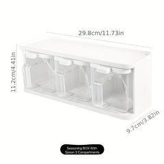Grid Seasoning Box with Spoon - Kitchen Spice Organizer