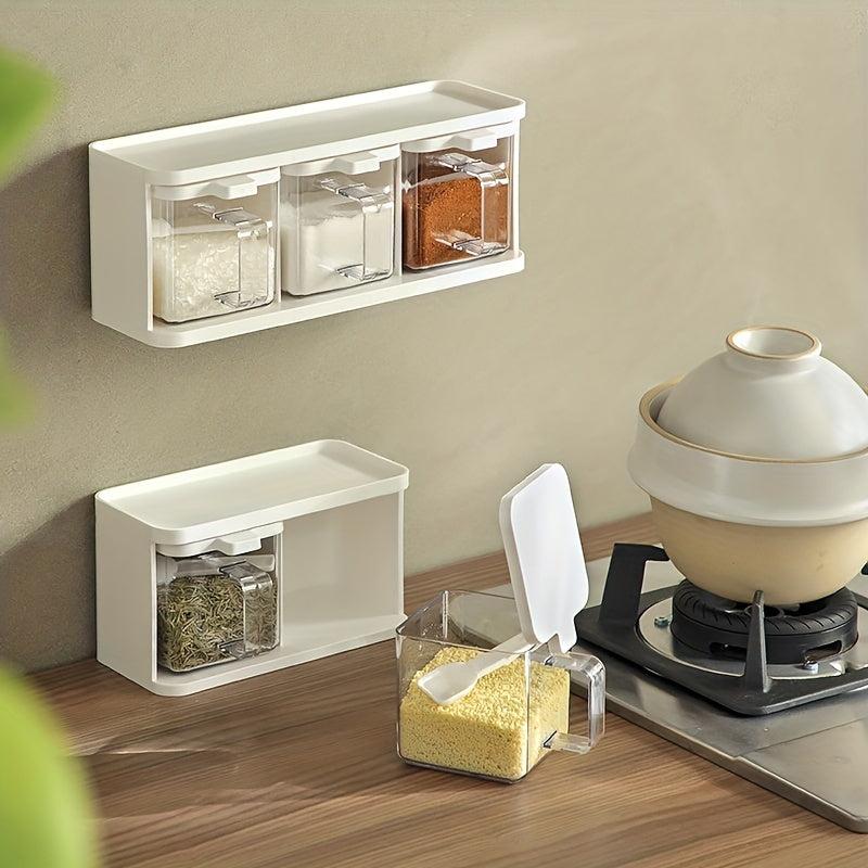 Grid Seasoning Box with Spoon - Kitchen Spice Organizer