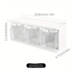 Grid Seasoning Box with Spoon - Kitchen Spice Organizer