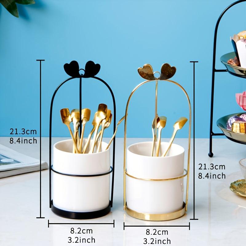 European Kitchen Storage Set Wrought Iron Ceramic for Easy Access