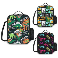 Dino Lunch Bag Insulated Reusable Fossils Tote for Camping