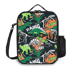 Dino Lunch Bag Insulated Reusable Fossils Tote for Camping