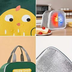 Cartoon Chicken Insulated Lunch Bag, Reusable Aluminum Foil Lunch Box