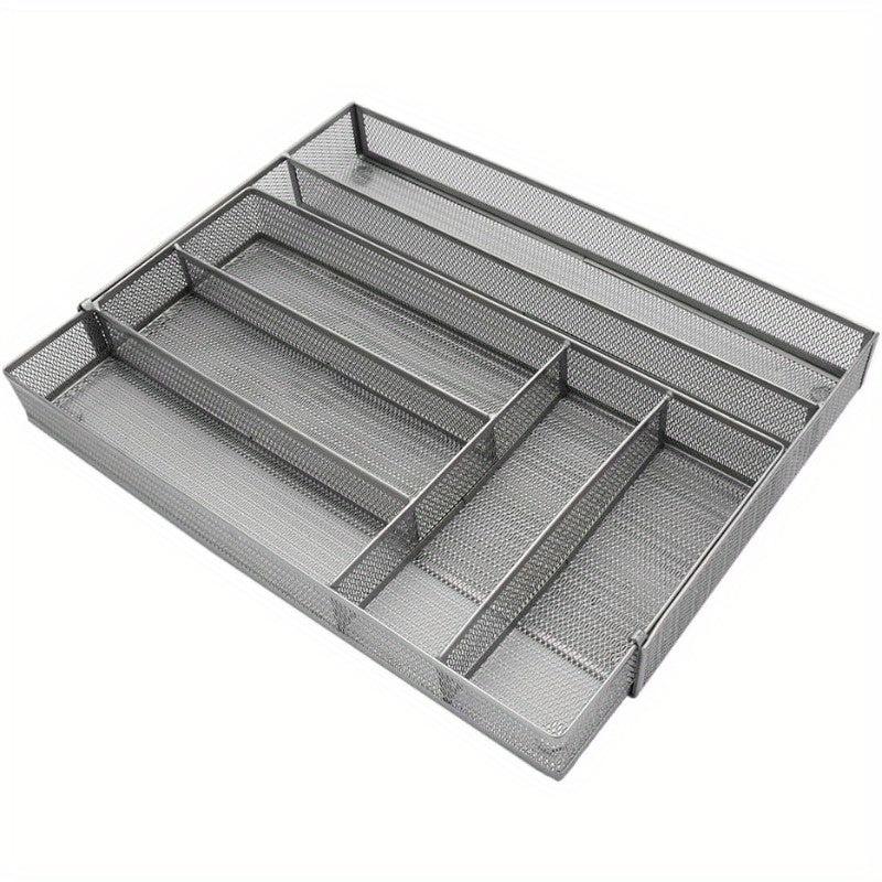 Metal Cutlery Tray 6 Compartments Kitchen Drawer Utensil Organizer