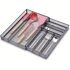 Metal Cutlery Tray 6 Compartments Kitchen Drawer Utensil Organizer