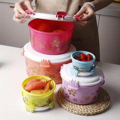 5pc Refrigerator Food Storage Box for School & Work Lunch Camping Picnic