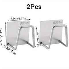 Stainless Steel Sink Sponges Holder Self Adhesive Drying Rack