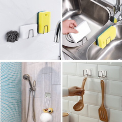 Stainless Steel Sink Sponges Holder Self Adhesive Drying Rack