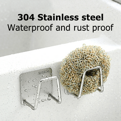 Stainless Steel Sink Sponges Holder Self Adhesive Drying Rack