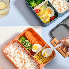 Square Compartment Lunch Box Microwave Safe Bento Box Sealed Lunch Box