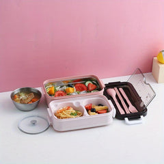 Large Capacity Stainless Steel Lunch Box with Cutlery Insulated Portable