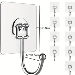 10pcs Heavy Duty Adhesive Hooks for Hanging Heavy Items Waterproof Rustproof