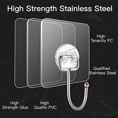 10pcs Heavy Duty Adhesive Hooks for Hanging Heavy Items Waterproof Rustproof