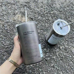 Insulated Stainless Steel Coffee Cup Leakproof Cooler Straw Cup