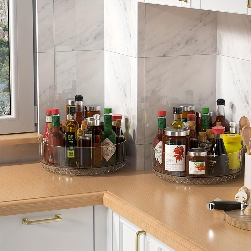 Spice Rack with Lazy Susan Rotating Seasoning Rack Home Kitchen Storage