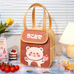 Insulation Lunch Bag Cartoon Pattern Bento Bag For School Work Camping Picnic