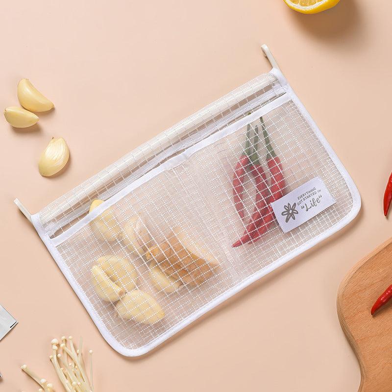 Kitchen Fridge Hanging Mesh Storage Bag Organize Refrigerator Items
