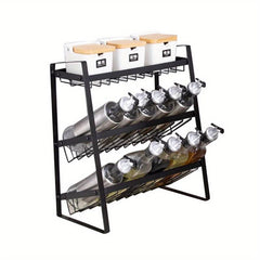 Spice Rack Organizer Seasoning Condiment Shelf Bevelled Perfect For Bottles Jars