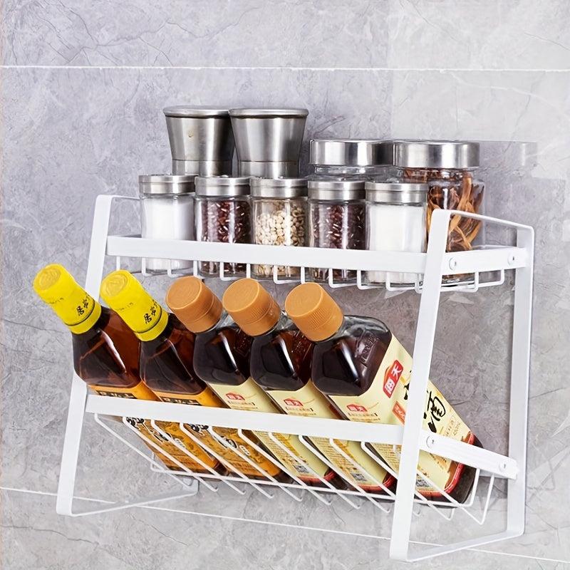 Spice Rack Organizer Seasoning Condiment Shelf Bevelled Perfect For Bottles Jars
