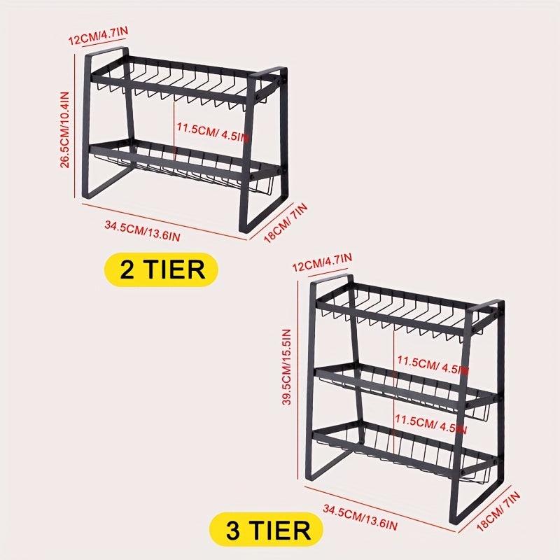 Spice Rack Organizer Seasoning Condiment Shelf Bevelled Perfect For Bottles Jars