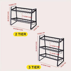 Spice Rack Organizer Seasoning Condiment Shelf Bevelled Perfect For Bottles Jars