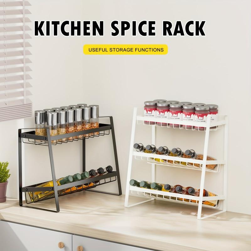 Spice Rack Organizer Seasoning Condiment Shelf Bevelled Perfect For Bottles Jars