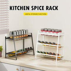 Spice Rack Organizer Seasoning Condiment Shelf Bevelled Perfect For Bottles Jars