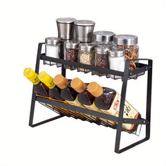 Spice Rack Organizer Seasoning Condiment Shelf Bevelled Perfect For Bottles Jars