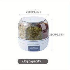 Large Capacity Rice Bucket With Divided Grids
