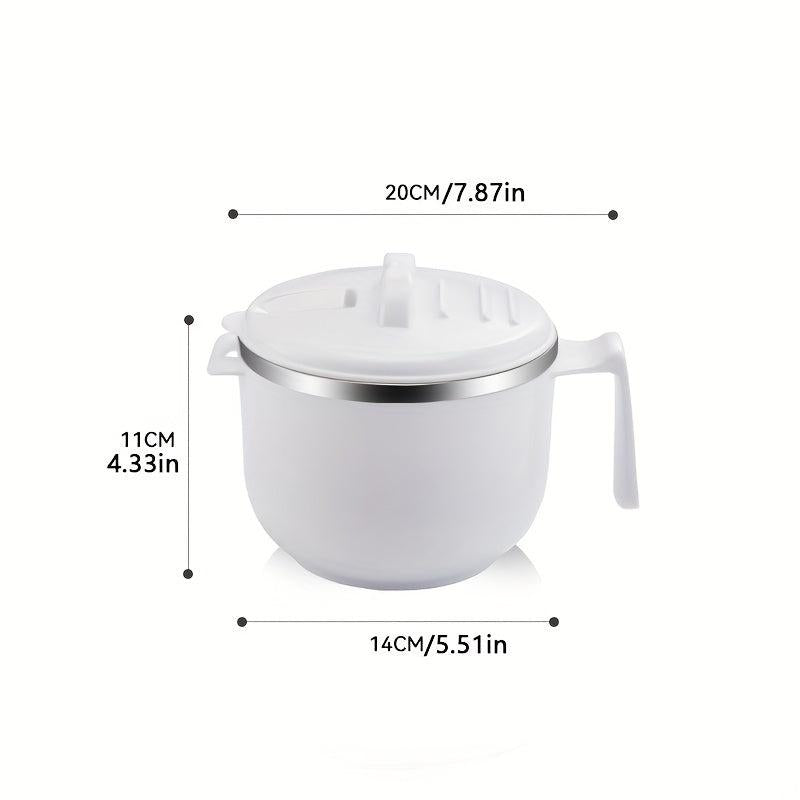 304 Stainless Steel Instant Noodle Bowl With Lid Office Worker Rice Bowl