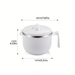 304 Stainless Steel Instant Noodle Bowl With Lid Office Worker Rice Bowl