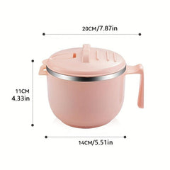 304 Stainless Steel Instant Noodle Bowl With Lid Office Worker Rice Bowl