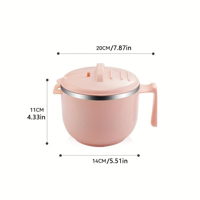 304 Stainless Steel Instant Noodle Bowl With Lid Office Worker Rice Bowl