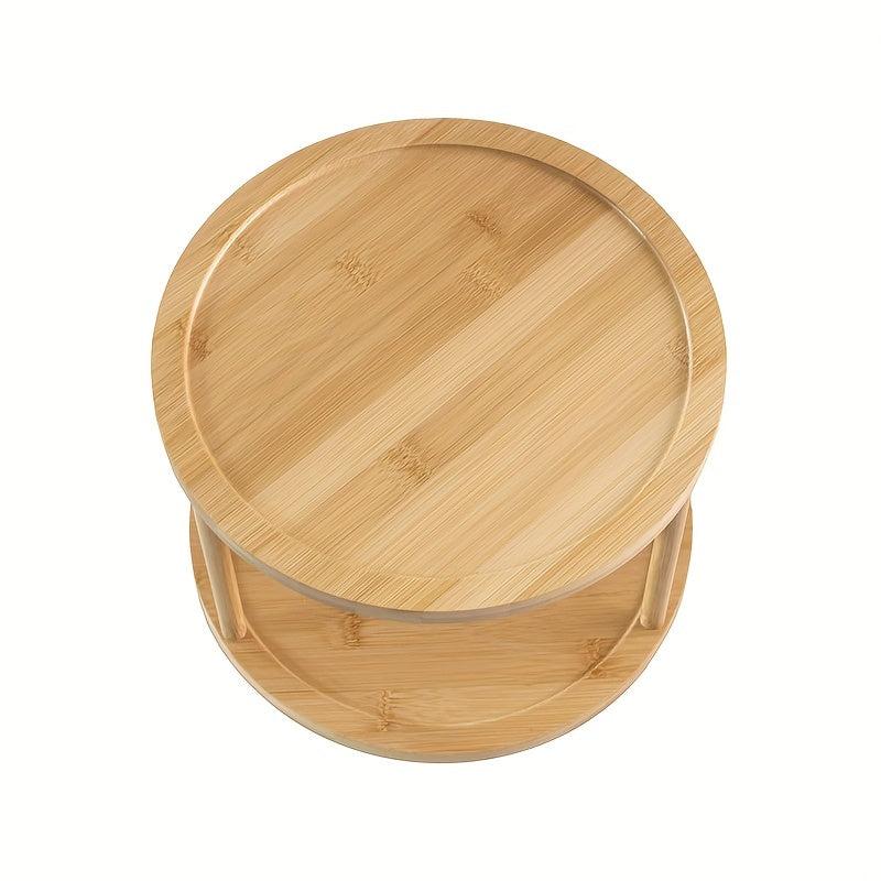 Bamboo Lazy Susan Turntable for Cabinets Countertops Tables Seasoning Rack