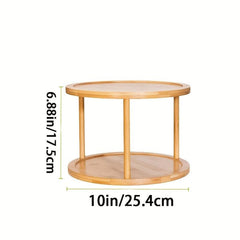 Bamboo Lazy Susan Turntable for Cabinets Countertops Tables Seasoning Rack