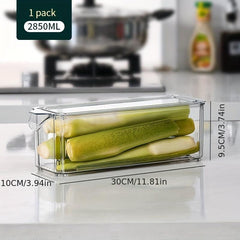 Plastic Refrigerator Storage Box with Lid for Fresh Keeping