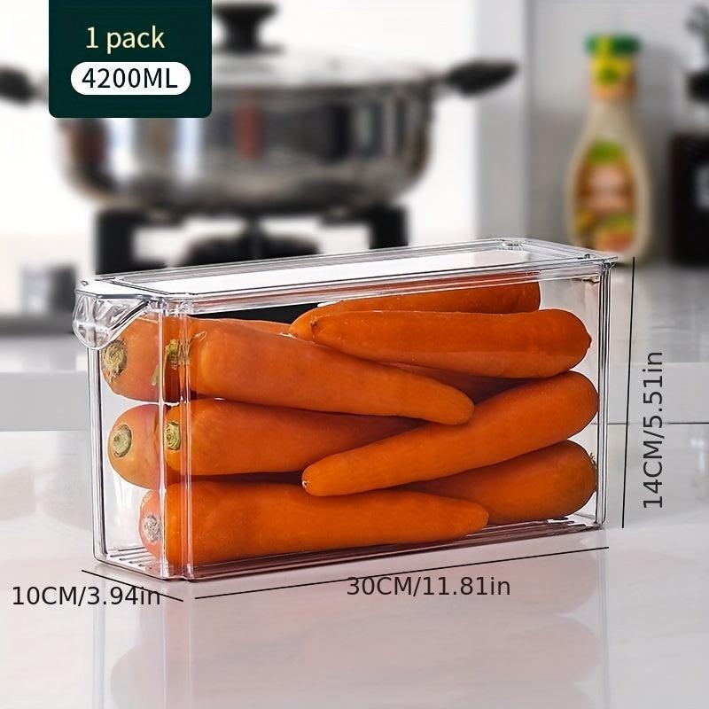 Plastic Refrigerator Storage Box with Lid for Fresh Keeping