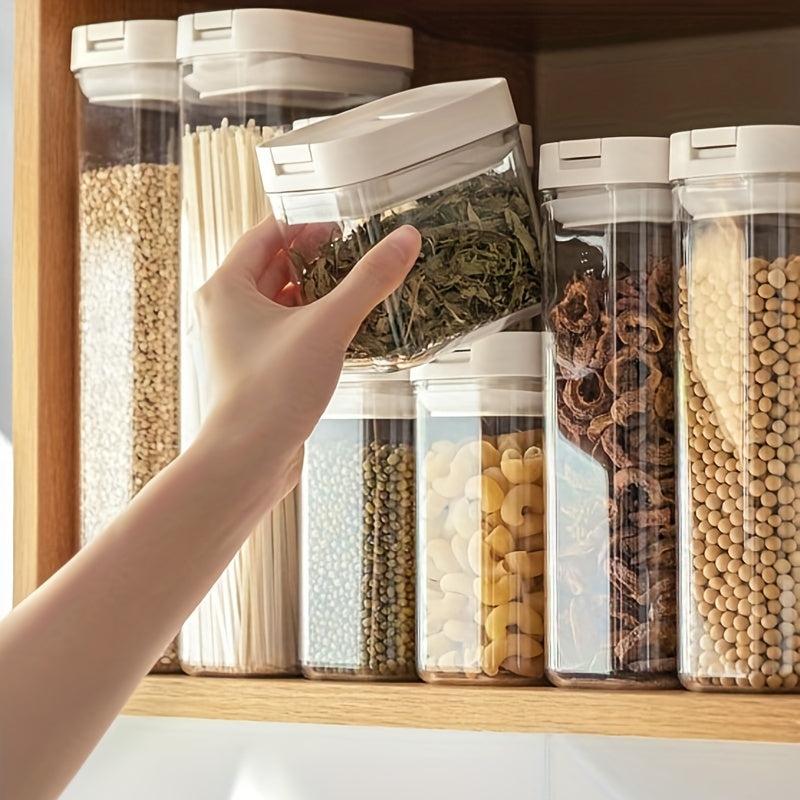 Airtight Food Storage Containers with Lids - Clear Moisture-Proof Jars