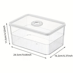 3pcs Plastic Refrigerator Storage Boxes Fresh Keeping Transparent