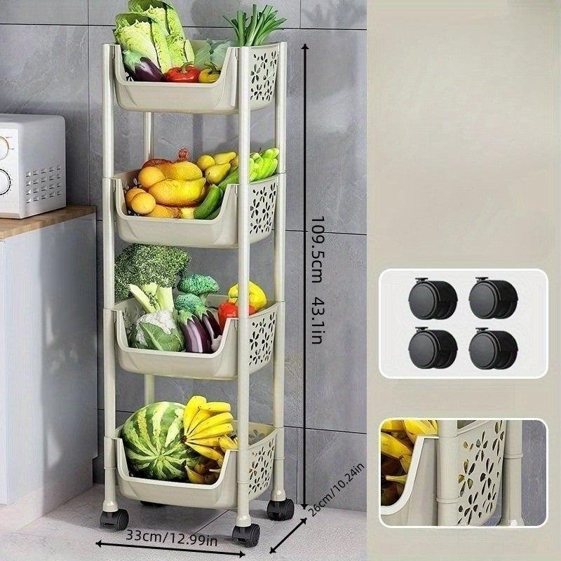 Small Stroller Storage Rack Floor Movable Shelf Bathroom Storage