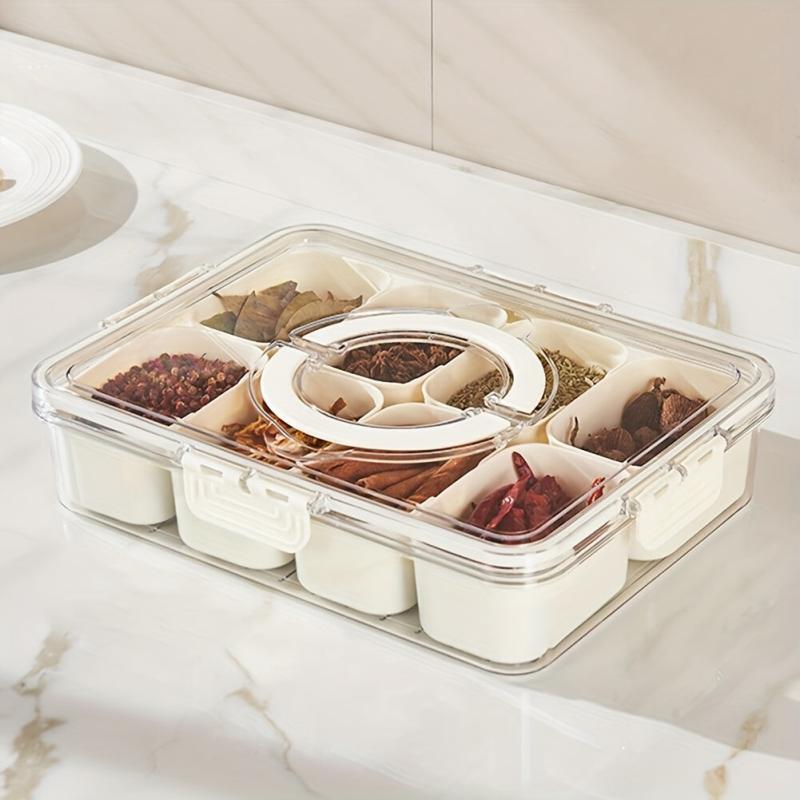 Spice Storage Box 4 8 Grids Kitchen Drain Basket Refrigerator
