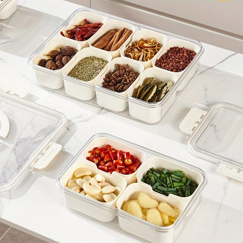 Spice Storage Box 4 8 Grids Kitchen Drain Basket Refrigerator