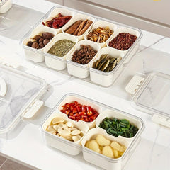 Spice Storage Box 4 8 Grids Kitchen Drain Basket Refrigerator